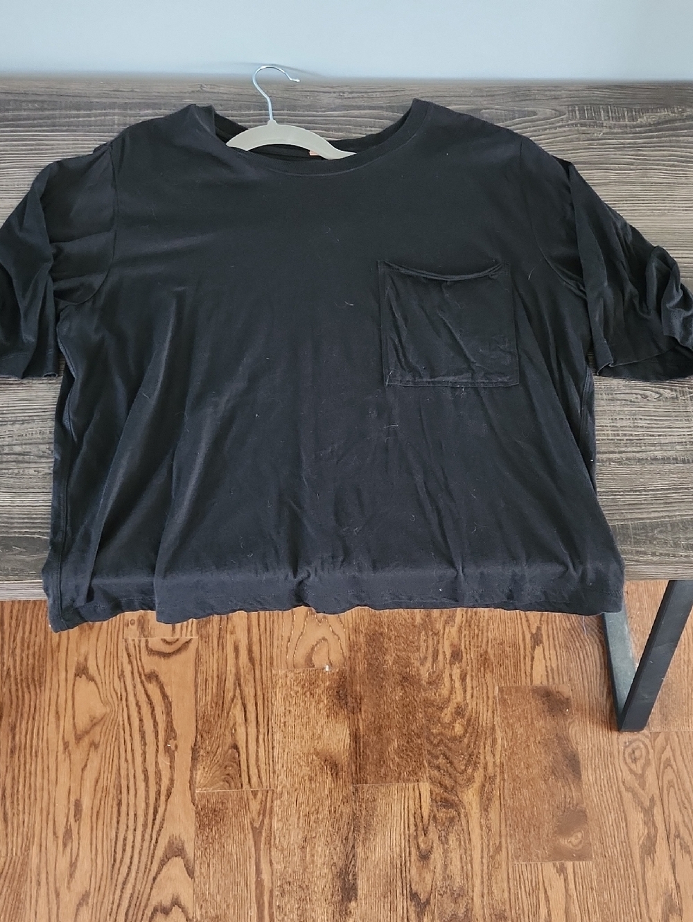 Lunya Organic Pima Black Short-Sleeve Pocket Tee